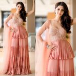 Vedhika Instagram - In my element 🍑 📸 @camerasenthil #Peachy Vibes @chameeandpalak 💎 #DiamondsandRubies @viswaanddevjidiamonds stylist 💫@6shweta #tresses @hairmakeupbyjosephinecastelino for #Kanchana3 audio launch