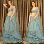 Vedhika Instagram – Nothing can dim the light that shines from within. Thank u @silkybindraofficial for this Bluetiful creation 😘💙 #PowderBlue