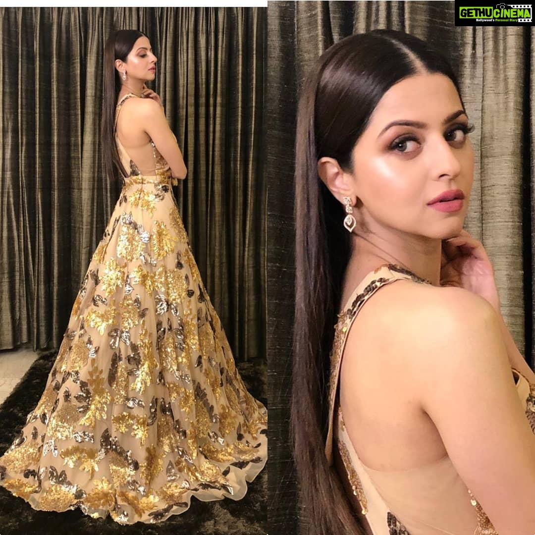 Vedhika Instagram - #StarScreenAwards2018 💄@sonicsmakeup 💇♀️ @hairmakeupbyjosephinecastelino styled by @sheefajgilani outfit @riddhimajithiaofficial jewels @anmoljewellers @sneha_singh94 Assisted by: @labelblive @twinklee11 #StarScreenAwards #RedCarpet