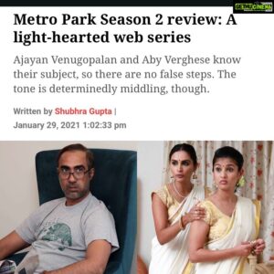Vega Tamotia Instagram - MetroPark Season 2 is out on @erosnow. Looking forward to all of you enjoying it! Thank you @indianexpress for the thumbs up! @ranvirshorey @pitobash @omionekenobe @p21jo @milindrunning @abivarghese @ajayanvenugopalan @gijujohn #MetroPark