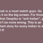 Vega Tamotia Instagram - #chappak is a must watch guys. Go watch it on the big screen. For those who think that Deepika is “anti-Indian”, you couldn’t be more wrong. This is an important story for every Indian to see. Loved it! @deepikapadukone @meghnagulzar @chappak_laxmiagarwal