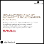 Vidya Balan Instagram – One of the most watched films of 2020 💃🏻💃🏻💃🏻… Yoohoo my dearest team #shakuntaladevi 👏💪🙌☀️♥️
….. Posted @withregram • @abundantiaent It’s a proud moment for #TeamAbundantia as the incredible story of the ‘human computer’ #ShakuntalaDevi emerges as one of the most-watched films of 2020! 😃So proud of the entire team that brought this story to screens 👏👏👏

@balanvidya @sanyamalhotra_ @senguptajisshu @theamitsadh @directormenon @ivikramix @sonypicsfilmsin @primevideoin @shikhaarif.sharma @nayanikawrites @misschamko