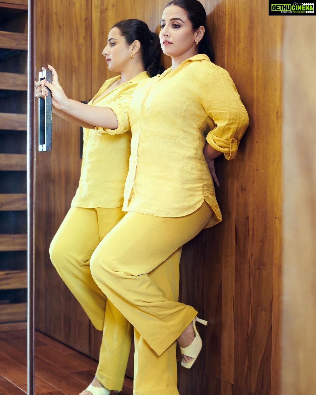 Vidya Balan - 356.3K Likes - Favourite weekend hangout: My closet 🚪💛
Outfit - @zara
Hair - @bhosleshalaka
Makeup - @harshjariwala158
Styling - @who_wore_what_when
Photography - @anurag_kabburphotography