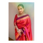 Vidya Balan Instagram – Happy Navratri 🤩… Happy #GoddessPower time 🧚❣️
Thank you Aunty #shardaganesan @nandi_the_bandhi for this gorgeous saree 😍❣️
Makeup – @harshjariwala158 
Hair – @bhosleshalaka 
Styled by – @who_wore_what_when