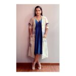 Vidya Balan Instagram – E-Promotions for #ShakuntalaDevi ❣️Outfit – @shufflingsuitcases 
Hair – @bhosleshalaka 
Makeup – @shre20 
Styling – @who_wore_what_when 

#VocalForLocal 
This @arte.alter dress is handcrafted in natural dyed indigo khadi, hand woven by khadi weaving clusters in murshidabad, west bengal and is paired with a hand spun hand woven khadi cotton jamdani jacket.