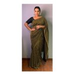 Vidya Balan Instagram – E-Promotions for #ShakuntalaDevi ❣️

Outfit – @labelsouravdas 
Makeup – @shre20 
Hair – @bhosleshalaka 
Styled by – @who_wore_what_when

Kala Cotton of Kachchh is the original pure Old World cotton and an indigenous crop of India. This sari is a experimentation within the tradition to add modernity. 
#vocalforlocal is brands that understand the nuances of the technicality of the loom.