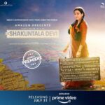 Vidya Balan Instagram - Be a part of Shakuntala Devi’s world in 126 hours! ⏱️ Meet #ShakuntalaDeviOnPrime, July 31 on @primevideoin! @sanyamalhotra_ @senguptajisshu @theamitsadh @directormenon @sonypicsprodns @ivikramix @abundantiaent @shikhaarif.sharma @nayanikawrites @misschamko @antaralahiri @raedita @niharikabhasinkhan21 @shre20 @bhosleshalaka #KeikoNakahara #VinteeBansal #MeenalAgarwal