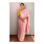 Vidya Balan Instagram - E-Promotions for #Shakuntala Devi which premieres on @primevideoin on 31-7-20 ❣️ Outfit - @roukabysreejithjeevan Makeup - @shre20 Hair - @bhosleshalaka Styled by - @who_wore_what_when The pink handwoven chanderi saree handwoven is part of Rouka’s ‘every inch of fabric’ initiative that uses all the fabric from their garmenting to create surface ornamentation and textures. #vocalforlocal means creating beautiful pieces with using waste and being mindful.