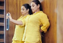 Vidya Balan Instagram - Favourite weekend hangout: My closet 🚪💛 Outfit - @zara Hair - @bhosleshalaka Makeup - @harshjariwala158 Styling - @who_wore_what_when Photography - @anurag_kabburphotography
