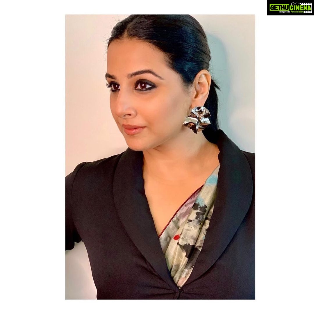Vidya Balan Instagram - Today for a special interview , Outfit - @yavi Makeup - @shre20 Hair - @bhosleshalaka Styled by - @who_wore_what_when