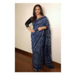 Vidya Balan Instagram - For the screening of #DelhiCrime starring #ShefaliShah Hair - @bhosleshalaka Make Up - @shre20 Styled by - @who_wore_what_when Thankoo @bhosleshalaka for the beautiful indigo saree 🥰.