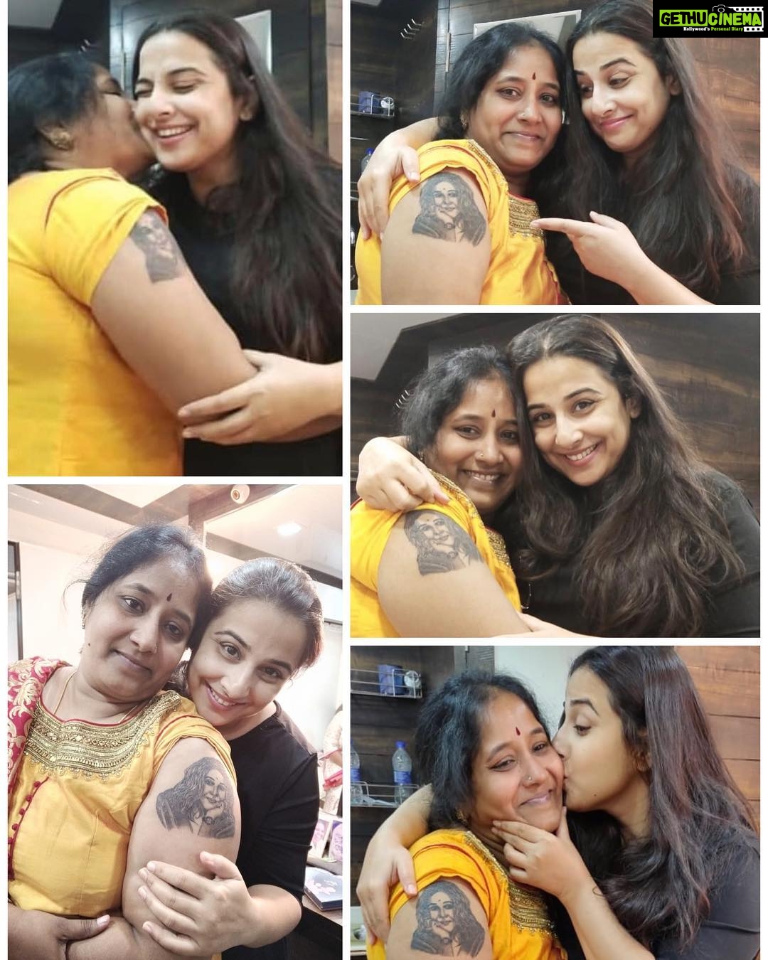 Vidya Balan Instagram - Thankoo @madhuparavasthu for the most unexpected and beautiful expression of love π€©...While i feel bad for the pain you endured to get it done ,im humbled to say the least π ...and your smiles and tears touched my heartπ.Thank you Madhu & Godbless you with a million times more love β₯οΈππβ₯οΈ!! Thankoo for the pics #deepika & @nadinemillanhingorani π. Thankoo @bhosleshalaka for responding to Madhu & Thankoo @sandhu_aditi for making today happen π₯°π₯°!!