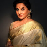 Vidya Balan Instagram - For Sonam & Anand’s wedding reception 🙂. Make-up: @shre20 Hair: @the.mad.hair.scientist Stylling: @who_wore_what_when