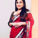 Vidya Balan Instagram – For an interview on ‘Star Talk with Vinay -South meets North’! In a @pranay_baidya 
Hair by @bhosleshalaka 
Make Up by @shre20
Styled by @who_wore_what_when
