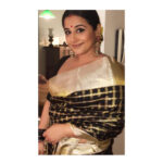 Vidya Balan Instagram – Loved wearing this gorgeous @houseofraisons saree for a Malavika Sarrukkai’s dance performance  recently!

Saree : @houseofraisons 
Jewellery : @arnavdesign 
Hair : @bhosleshalaka 
Makeup : @shre20 
Styled by : @who_wore_what_when