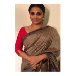 Vidya Balan Instagram - Loved wearing this gorgeous @abrahamandthakore saree for a wedding recently! Saree : @abrahamandthakore Jewellery : @karishma.joolry Bag : @bogaaccessories Hair : @bhosleshalaka Makeup : @shre20 Styled by : @who_wore_what_when