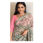 Vidya Balan Instagram - In @nikasha_official for #TumhariSulu promotions yesterday! 💞 Saree : @nikasha_official Jewellery : @ahilyafinesilverjewels Hair : @bhosleshalaka Makeup : @shre20 Styled by : @who_wore_what_when