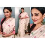Vidya Balan Instagram - Loved wearing this beautiful saree for #BegumJaan promotions yesterday! Saree : @kanellehq Jewellery: @inaayat_jewels7 Nosepin: @aadyaaoriginals Styled by : @who_wore_what_when