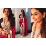 Vidya Balan Instagram - Loved wearing this beautiful saree for #BegumJaan promotions this evening! Saree : @uddstories Jewellery: @amrapalijewels and @silverstreakstore Nose pin : @aadyaaoriginals Hair : @bhosleshalaka Makeup : @shre20 Styled by : @who_wore_what_when Assisted by : @d.shubham_j