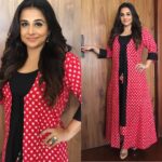 Vidya Balan Instagram - Shot for something fun wearing this lovely outfit! Stay tuned to know what it is!! 😜 Outfit : @megha_and_jigar Jewellery : @labelkista Makeup : Shreyas Mhatre Hair : @bhosleshalaka Styled by : @who_wore_what_when Assisted by : @gogriiiii