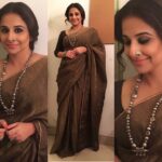 Vidya Balan Instagram - Another look from the recent #BegumJaan promotions!! 🙂 Saree : @ekaco Jewellery : @amrapalijewels Nose Ring : @inaayat_jewels7 Makeup : Shreyas Mhatre Hair : Shalakha Bhosle Styled by : @who_wore_what_when Assisted by : @gogriiiii