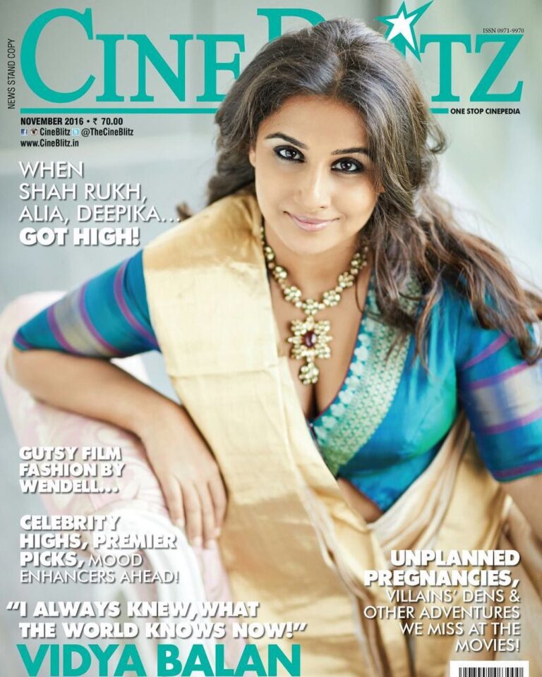 Vidya Balan Instagram - Thankoo @cineblitz @shubarnashu for this November cover..I love that we worked the saree differently 😍...like most covers we've done which are all different🙏...n thankoo @rohanshrestha for having the best attitude a photographer could have ❤️.