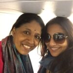 Vidya Balan Instagram - Enjoyed my 2 n half hours on the Kolkata-Mumbai flight ,listening to Kavita ji's sweet-as-nectar voice as we spoke about South Indian food,music and anecdotes of musical greats 👼.