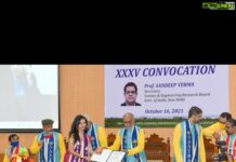 Vidya Pradeep Instagram - An emotional convocation ceremony and celebration: Holding a Doctorate degree in Stem cell biology (specialized in Ocular Stem cells) - An emotional journey of years of hard work, patience, perseverance and determination. I thank my Gurus, my Guide, Co-guide, Scientists, Clinicians and all who have guided and supported me throughout the journey in making my dream come true. I thank Sankara Nethralaya Eye hospital, Sastra University and all my dear friends and colleagues. Being an actor and a scientist simultaneously was extremely challenging, but at the end of the day, having a doctorate degree is worth all the pain, hard work, sacrifices and sleepless nights. While sharing these pics, i would like to inform my friends and well wishers that i have been offered a post-doc Scientist position in the US and will be moving next year. Seeking all your blessings and wishes as always. I'm forever grateful for all your love and support🙏 #vidyapradeep
