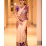 Vidya Pradeep Instagram - 💜 Makeup/Hair&Draping: @vijiknr Jewellery: @bronzerbridaljewellery Photography: @camerasenthil Saree: @kuzhalisilk Blouse: @moksh_blouse_studio