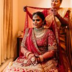 Vidyulekha Raman Instagram – Maharani mode on 👑👸🏽

#SaViWedding 

Make up – @artistrybyolivia 
Hairstyle – @jayashree_hairstylist 
Outfit – @taruntahiliani 
Shot by – @weddings.aaronobed 
Mehendi – @aravinth_mehendi_makeup 
Nails – @nails_by__g3