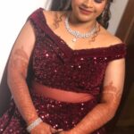 Vidyulekha Raman Instagram – Stunning @vidyuraman got ready with us for her sangeeth. We went for a glowy base with a maroon smokey eye and glitter liner to add a pop. Finished the look with subtle lips to match the entire look. 😍 
Makeup: @deepika.nathan 
.
.
.
.
.
.
.
.
#vidyuraman #sangeethlook #burgundysmokeyeye #sparklygowns #sparklyoutfit #airbrushmakeup #glowymakeup #glittereyeliner #celebritymakeupartist #southindiancelebrity #celebritywedding