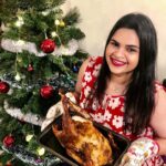 Vidyulekha Raman Instagram - A very Jolly Christmas with this big bird! 🦃🎄🎁♥️ I was so happy the Turkey was a big hit with my family & friends! Thanks to @tendercutssocial for providing a large, neat, clean Turkey that made my cooking experience very pleasant! 🦃 Wishing you all a Merry and Safe Christmas with your loved ones! Download the Tender cuts app and get great deals on meats now! Get flat ₹100 off on your first order by using coupon code GET100
