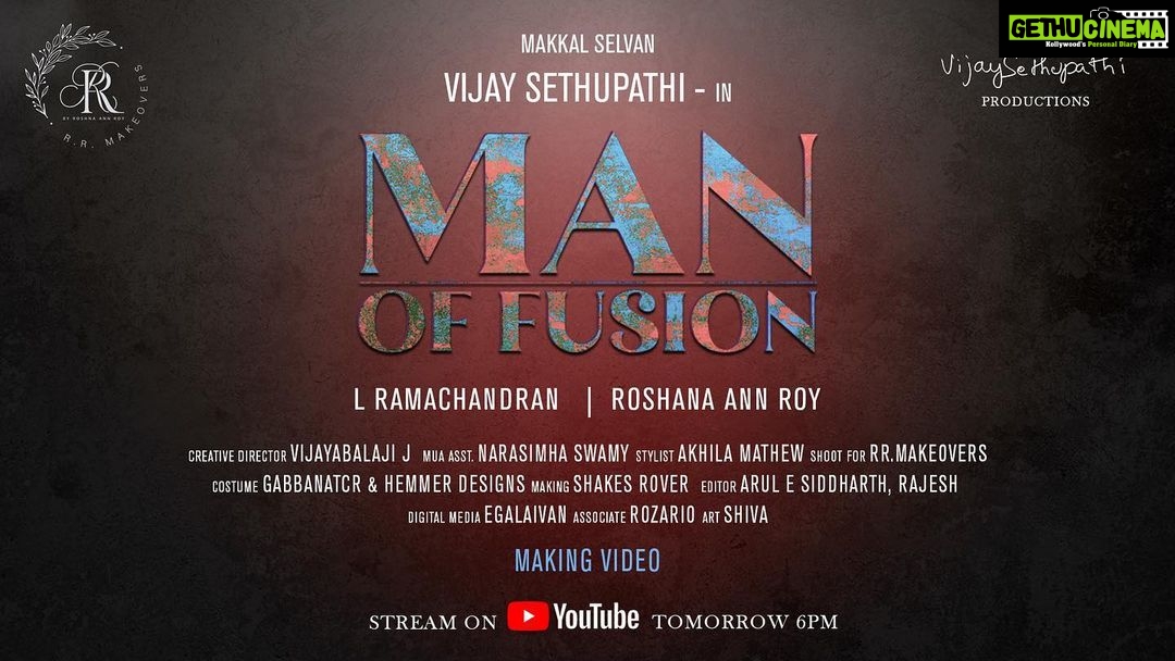 Vijay Sethupathi Instagram - #ManOfFusion releasing tomorrow at 6pm. @lramachandran @vijayabalajijayaraman @roshna.ann.roy @narasimhaswamy_ @rr.makeovers @egalaivant @shakes.rover @editorsiddharth @editor_rajesh @rosariojohnvictor @_akhilamathew @hemmerdesigns @gabbanatcr @vijay_sethupathi_productions