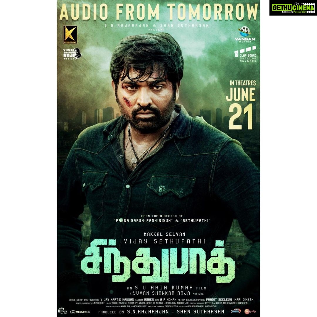 Vijay Sethupathi Instagram - #SindhubaadhAudio from tomorrow ☺️☺️☺️☺️☺️ An #S_U_Arunkumar Film | A @itsyuvan Musical | Produced by #KProductions - @vansanmovies A @clapboardpr release @yours_anjali @irfanmalik1983 @kavitha_j1 @mounamravi @onlynikil @muzik247in @ctcmediaboy