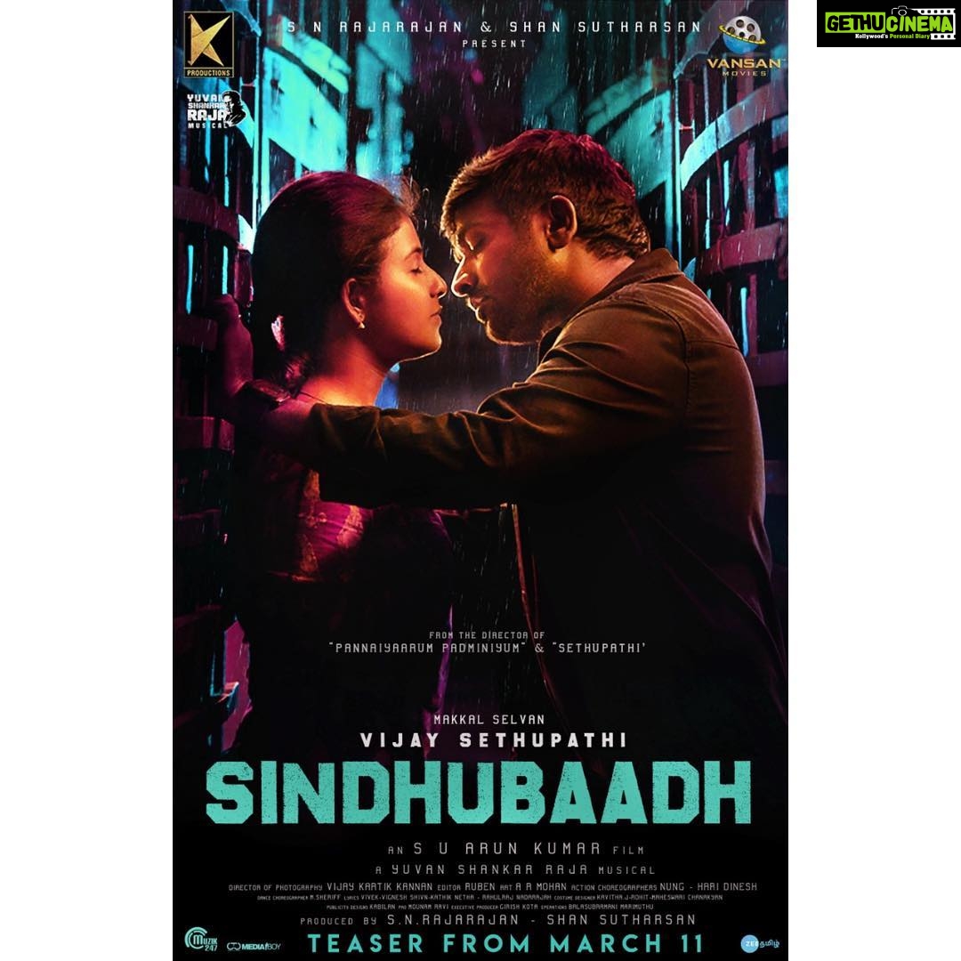Vijay Sethupathi Instagram - #Sindhubaadh Teaser from March 11 π An #SuArunkumar Film | A @itsyuvan musical | Produced #KProductions & @vansanmovies @yours_anjali #Rajarajan @irfanmalik1983 @mounamravi @muzik247in @ctcmediaboy
