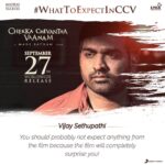 Vijay Sethupathi Instagram - ‪#2DaysToCCV ‬ ‪#ChekkaChivanthaVaanam ‬