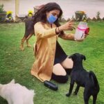Wamiqa Gabbi Instagram - Huhahahahahahaa No animal behaviour training at Gabbi’s 😎 Just raise them with love and they’ll listen to you…. when they want 😜😂 #Dogs #Animals #Love #Nature