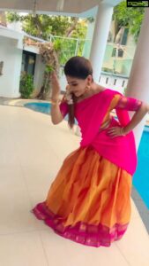 Yaashika Aanand Instagram - Just a try.. 😇 definitely not like how I used to dance 😅. (#2022 goal ) 
Hopefully soon will dance again n not only in the same place 😌 
.
Took 6 months to get here .. 
Mua @jeevithamakeupartistry 
Wearing @ivalinmabia 
.
#pushyourself 💪 
#saamisaami #pushpa #dance #reelsinstagram #explorepage