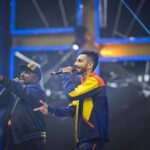 Yogi B Instagram - #Darbar Audio Launch, Chennai. Had a blast performing #ThaniVazhi with @anirudhofficial. Thank you all for the immense love for the song and all the birthday wishes. Nandri 🙏🏽😊 📸 : Rakesh Prakash, @rp3825 Jawaharlal Nehru Stadium