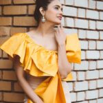 Yuvika Chaudhary Instagram - Outfit- @dishakahaicouture Styled by- @junejasanchi @clicked by. @abhisheksharmamat make up by @jasaddy