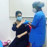 Yuvika Chaudhary Instagram - vaccinated finally 🙏 plz go n get urs too