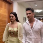 Yuvika Chaudhary Instagram - @princenarula make reels on this song n tag us #yuvikachaudhary @yuvrajhansofficial #newsong #wakhnahunde #privika #princenarula outfit @the_adhya_designer