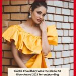 Yuvika Chaudhary Instagram - Winning Internationally global 50 thanks @hbwnewsnetwork for this And my amazing pr team which is going now all international and the first international pr agency in India love you guys for this @shimmerentertainment @namita_rajhans_ @lathiwalatasneem #hollywood #international #shimmerentertainment #yuvikachaudhary