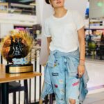 Yuvika Chaudhary Instagram – Last click with trophy 🏆  now this click is memory a beautiful memory ❤️