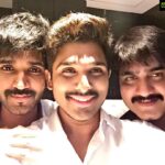 Aadhi Pinisetty Instagram - #Men wid #Mush makin a #story #Sarainodu wid @alluarjun & @actorsrikanth #OoramassAudio #ComingSoon