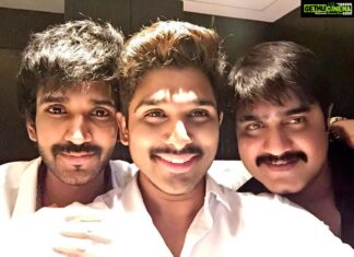 Aadhi Pinisetty Instagram - #Men wid #Mush makin a #story #Sarainodu wid @alluarjun & @actorsrikanth #OoramassAudio #ComingSoon