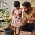 Aari Instagram – Happy  birthday Riya.
A seed today is a food source for tomorrow. Naanum Oru Vivasayi..
Let’s grow our own food needs. Our little terrace gardening.. #Marvommaatruvom