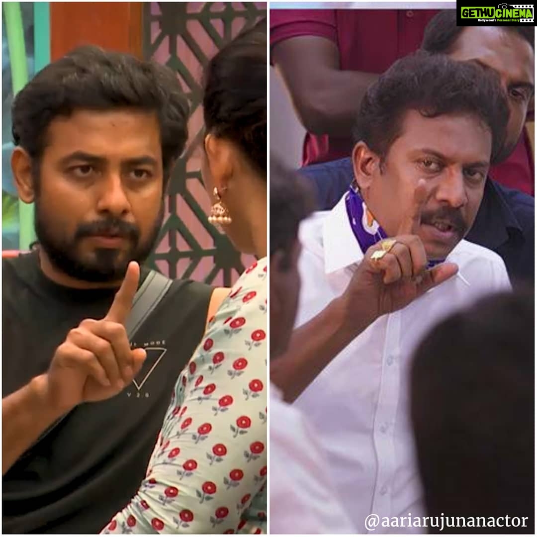 Aari Instagram - Close enough 🤣🔥 Pic : @vijaytelevision @disneyplushotstar @aadhinarayan @shortfundly