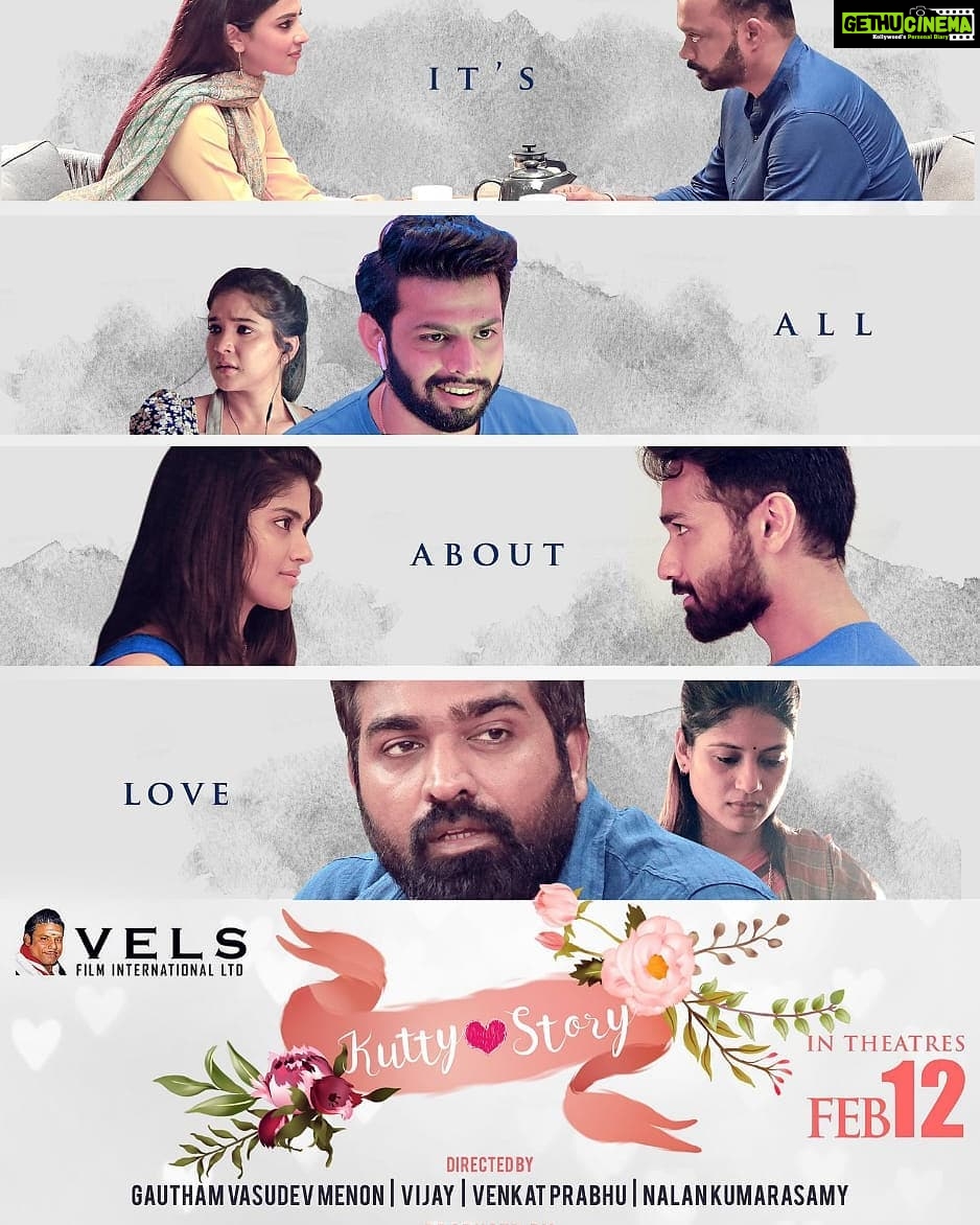 Aditi Balan Instagram - Here is the First Look Poster of @VelsFilmIntl @IshariKGanesh‘s Anthology #KuttiStory Dir by @gauthamvasudevmenon #DirectorVijay @vp_offl & #NalanKumaraswamy #KuttiStoryFromFeb12 #ItsAllAboutLove #KuttiStoryFirstLook @actorvijaysethupathi #nalankumarasamy @n.shanmuga @sync.cinema @tylerdurddden