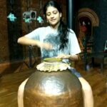 Aditi Balan Instagram – Life is all about timing. :p Learning rhythm on this new instrument called Mizhavu.